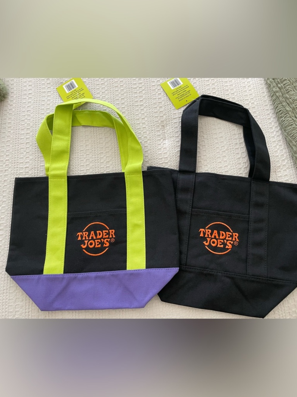 Trader Joe’s trick-or-treat Halloween canvas tote bags 
Lot of 2